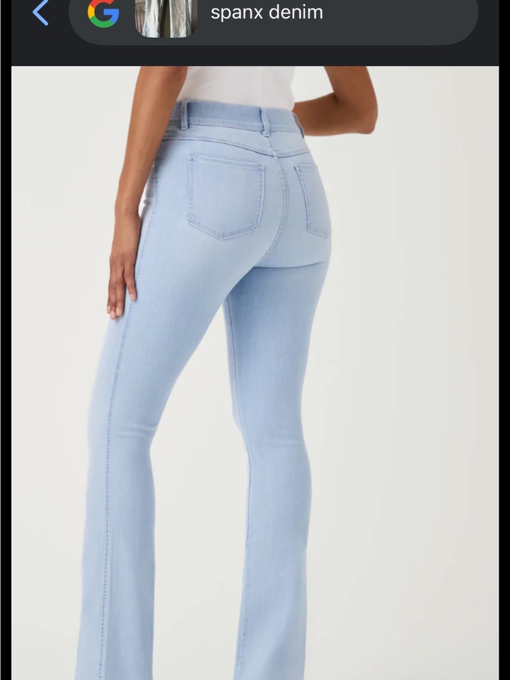 SPANX Light Blue Denim Jeans with Red Brand Tag